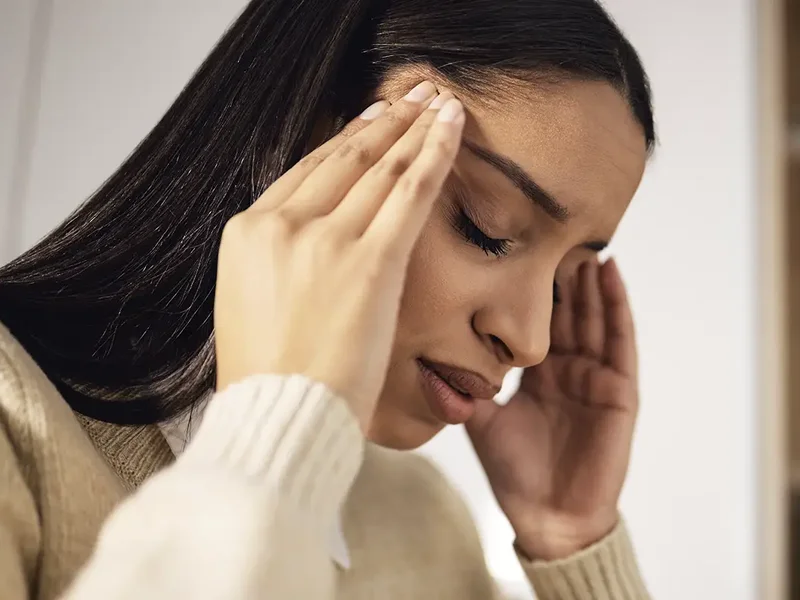 Physical therapist performing a vestibular assessment for dizziness and vertigo