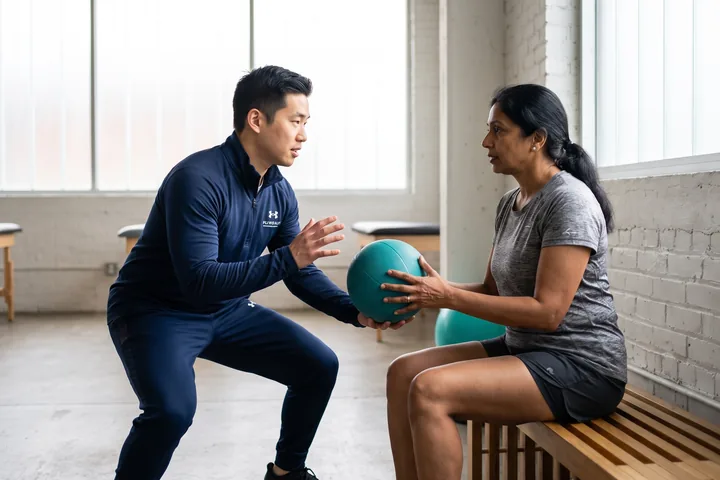 Some of the Peak Physical Therapy team in the treatment gym